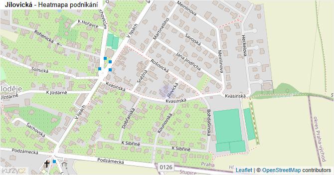 Jílovická - mapa podnikání