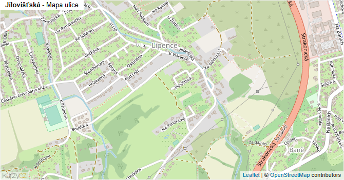 Jílovišťská - mapa ulice