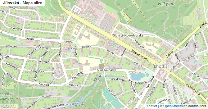 Jílovská - mapa ulice
