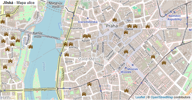 Jilská - mapa ulice
