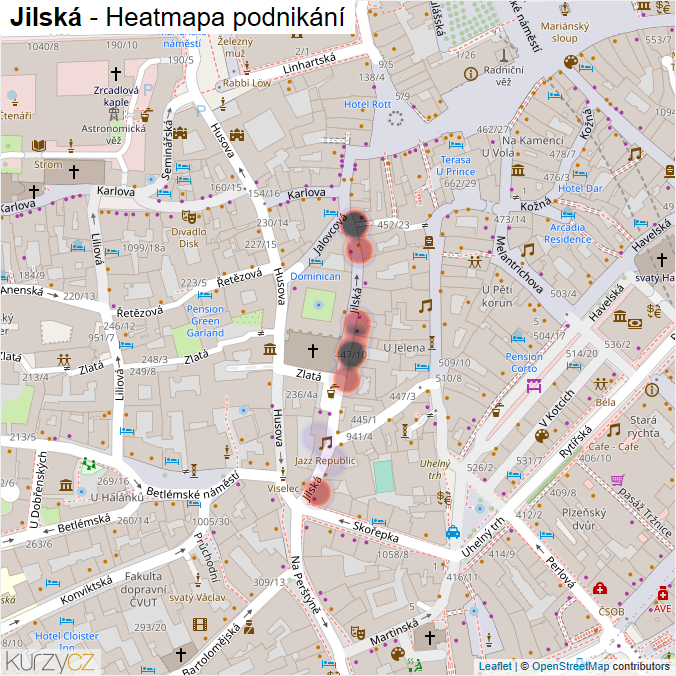 Mapa Jilská - Firmy v ulici.