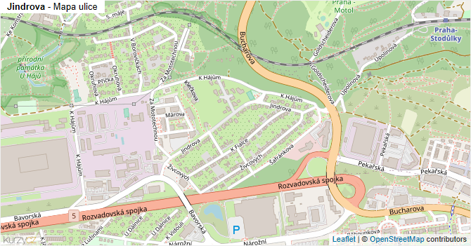 Jindrova - mapa ulice
