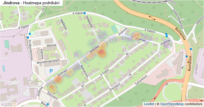 Jindrova - mapa podnikání