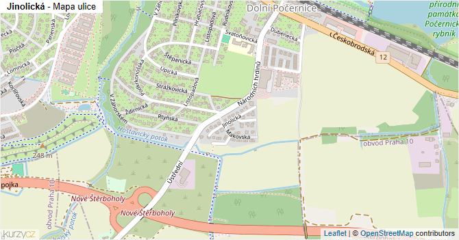 Jinolická - mapa ulice