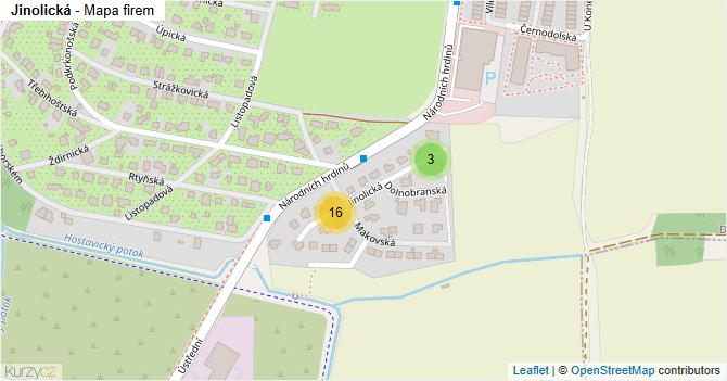 Jinolická - mapa firem