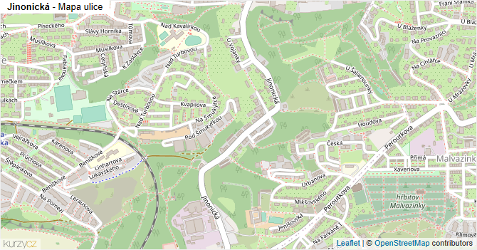 Jinonická - mapa ulice