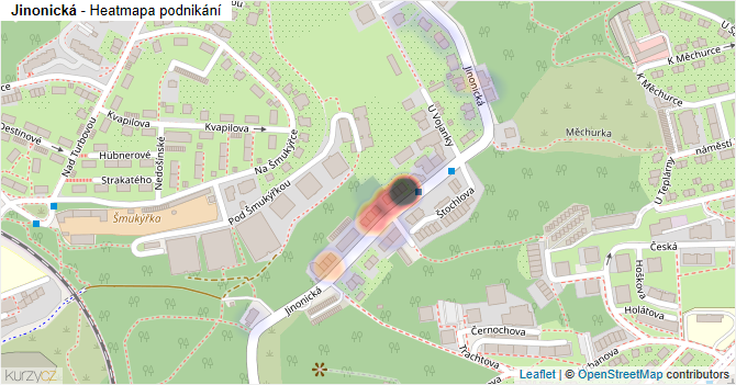 Jinonická - mapa podnikání