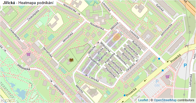 Jiřická - mapa podnikání