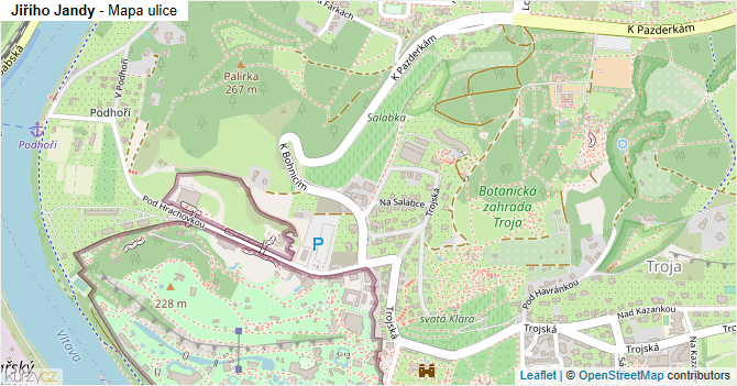 Jiřího Jandy - mapa ulice