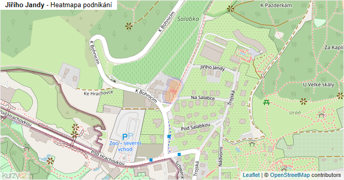 Jiřího Jandy - mapa podnikání