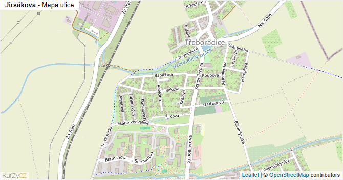 Jirsákova - mapa ulice