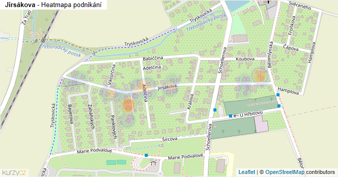 Jirsákova - mapa podnikání