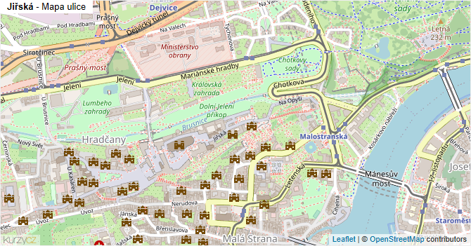 Jiřská - mapa ulice