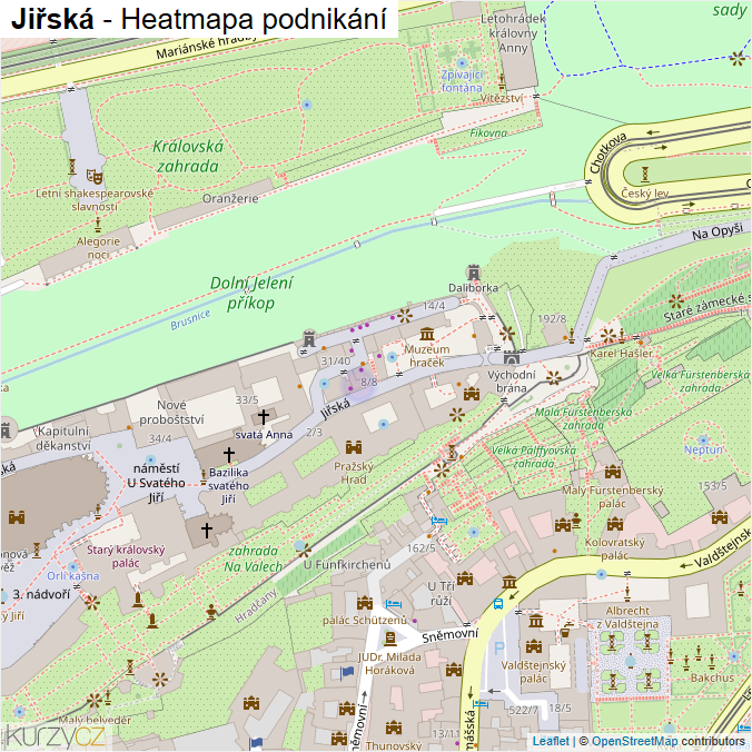 Mapa Jiřská - Firmy v ulici.