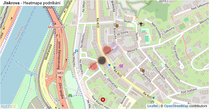 Jiskrova - mapa podnikání