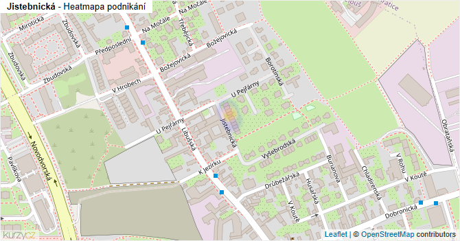 Jistebnická - mapa podnikání