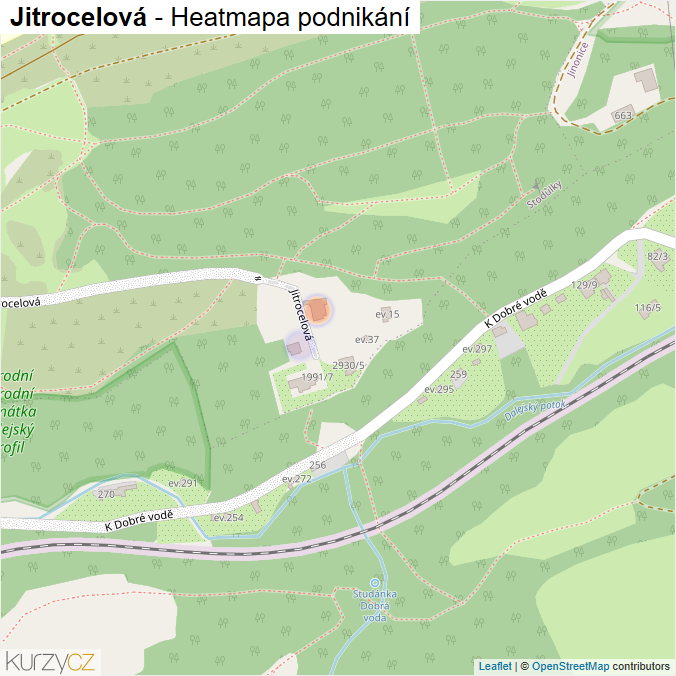 Mapa Jitrocelová - Firmy v ulici.