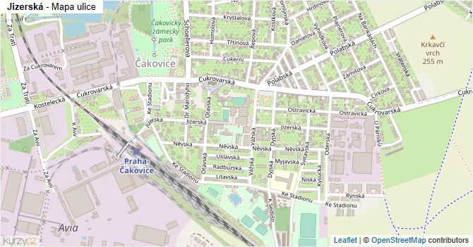 Jizerská - mapa ulice