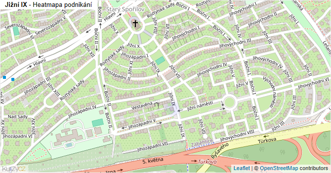 Jižní IX - mapa podnikání