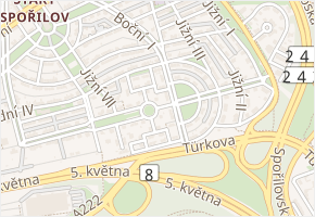 Jižní V v obci Praha - mapa ulice