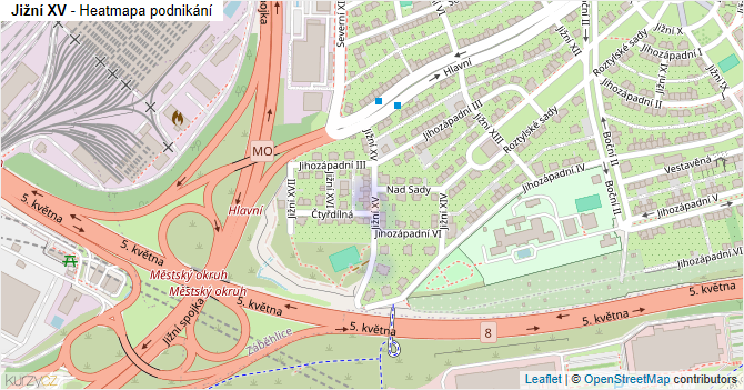 Jižní XV - mapa podnikání