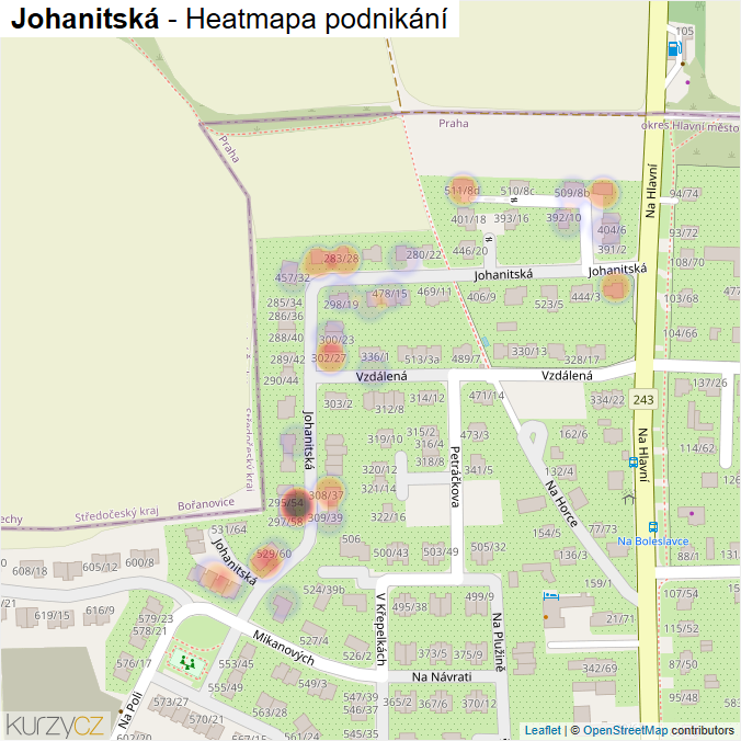 Mapa Johanitská - Firmy v ulici.