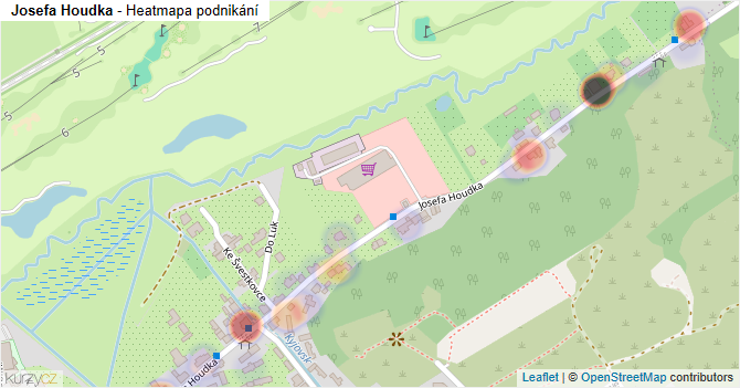 Josefa Houdka - mapa podnikání