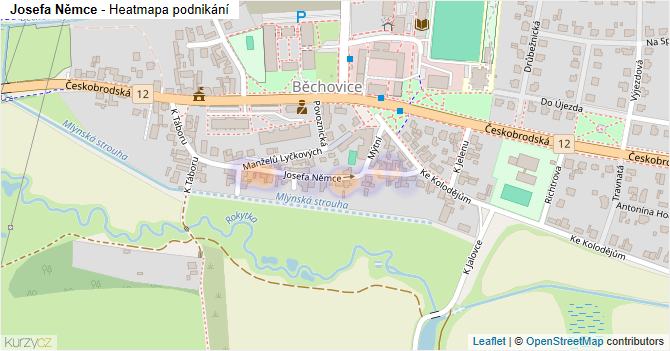 Josefa Němce - mapa podnikání