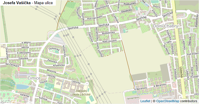 Josefa Vašíčka - mapa ulice