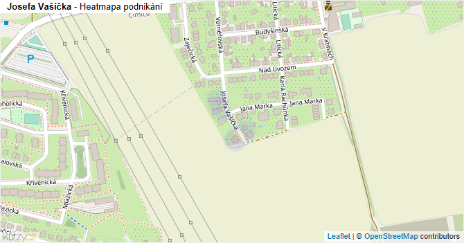 Josefa Vašíčka - mapa podnikání