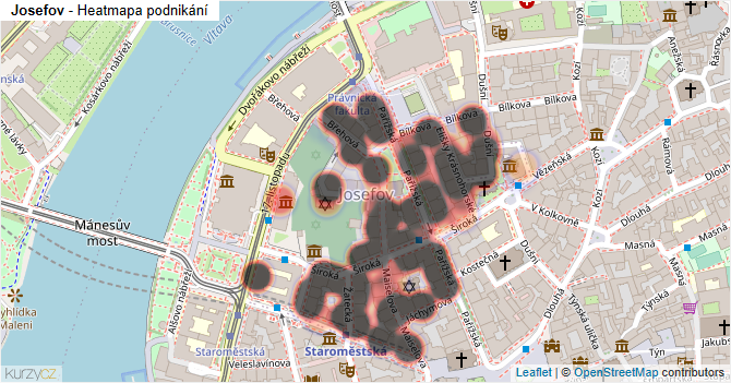 Josefov - mapa podnikání