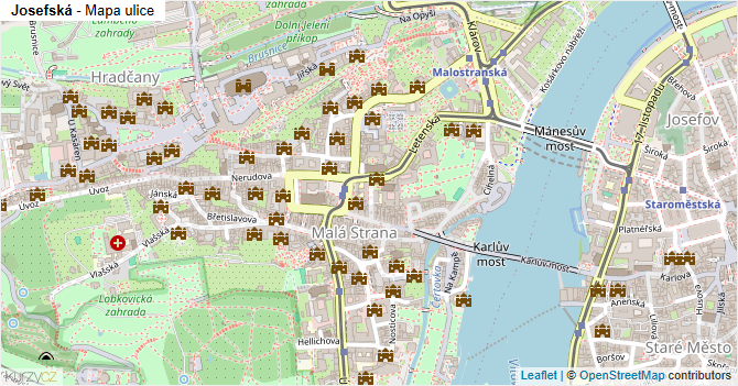 Josefská - mapa ulice