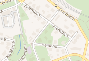 Juárezova v obci Praha - mapa ulice