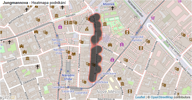 Jungmannova - mapa podnikání