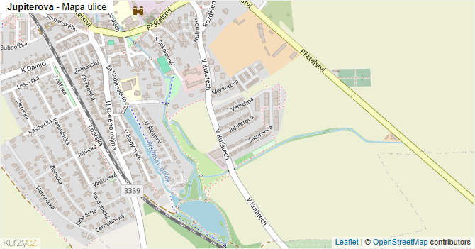 Jupiterova - mapa ulice