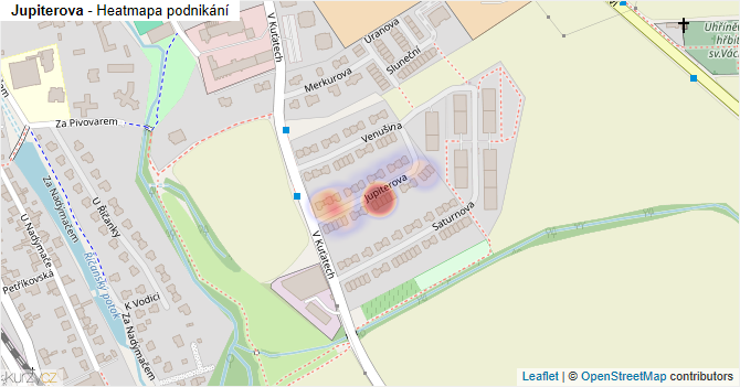 Jupiterova - mapa podnikání