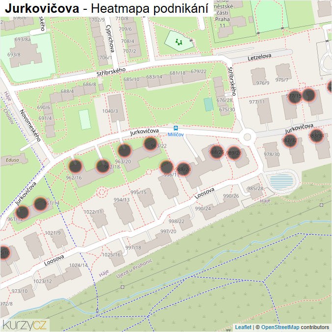Mapa Jurkovičova - Firmy v ulici.