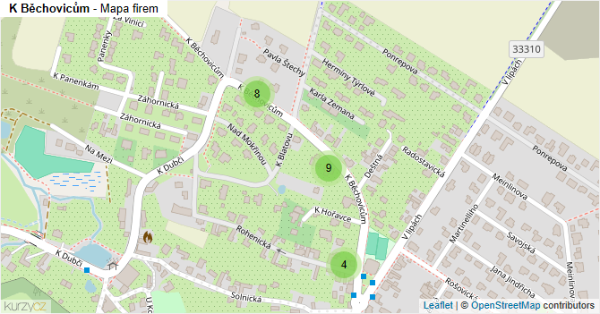 K Běchovicům - mapa firem