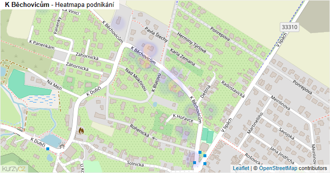 K Běchovicům - mapa podnikání