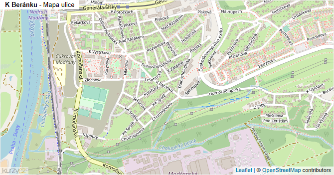 K Beránku - mapa ulice
