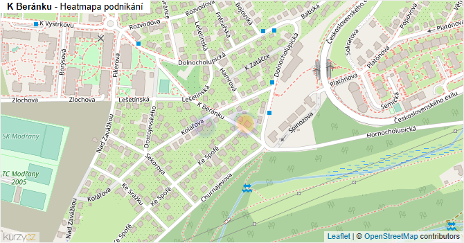 K Beránku - mapa podnikání