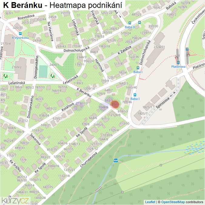 Mapa K Beránku - Firmy v ulici.