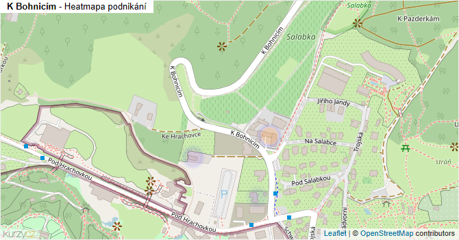 K Bohnicím - mapa podnikání