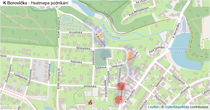K Borovíčku - mapa podnikání