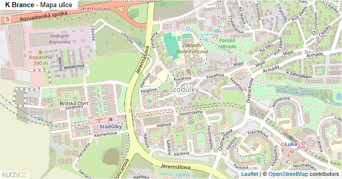 K Brance - mapa ulice