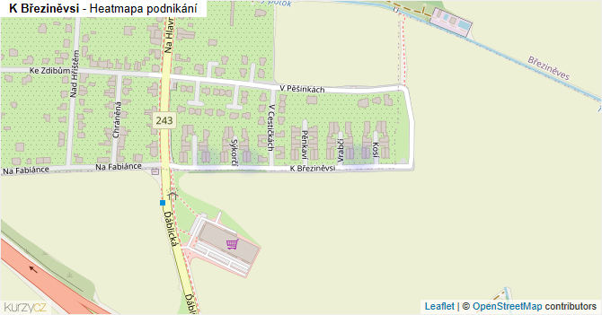 K Březiněvsi - mapa podnikání