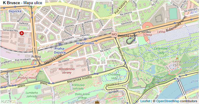 K Brusce - mapa ulice