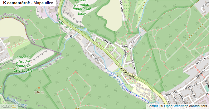 K cementárně - mapa ulice