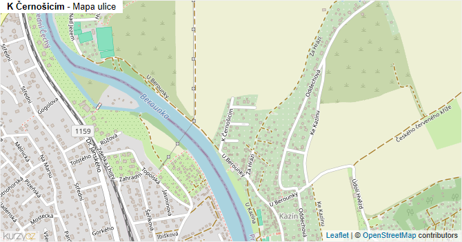 K Černošicím - mapa ulice