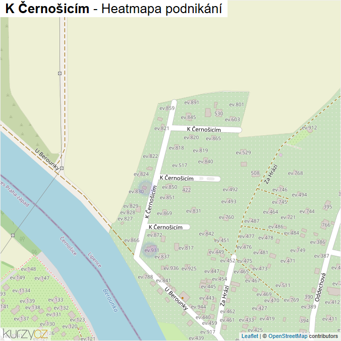 Mapa K Černošicím - Firmy v ulici.